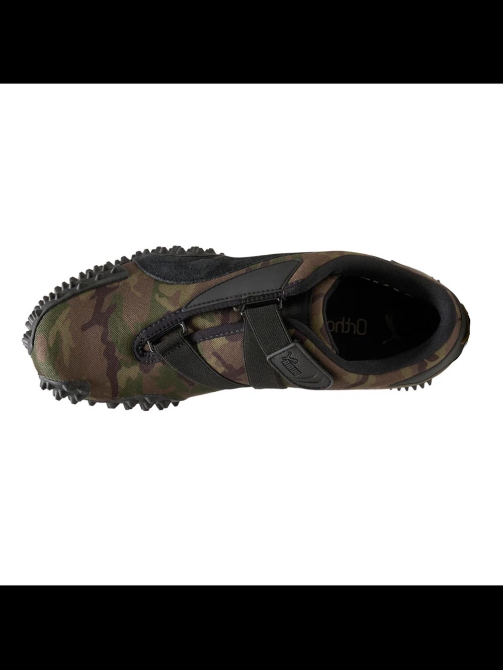 Puma Women’s Camouflage Athletic Slip-On Shoe in Green and Brown.